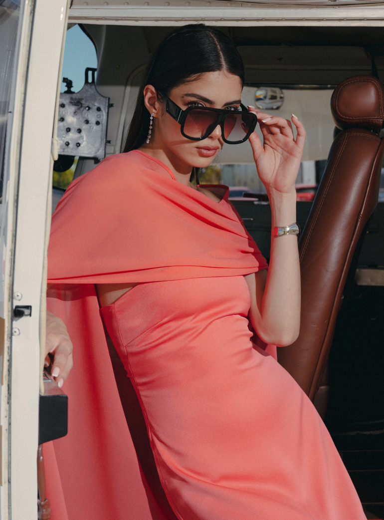 Niña Dress with Draped Cape - second image