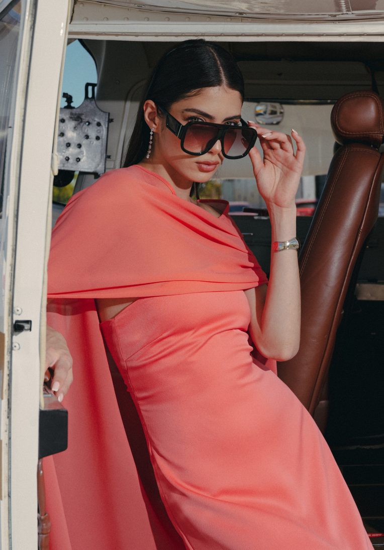 Niña Dress with Draped Cape