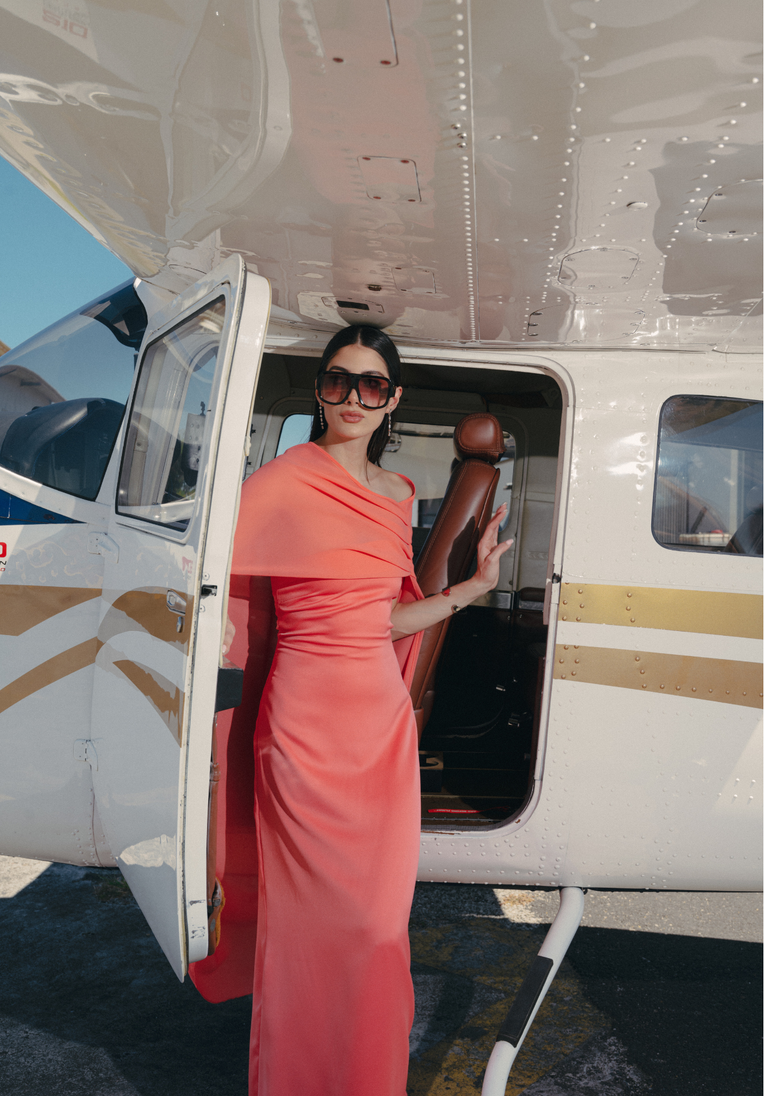 Niña Dress with Draped Cape